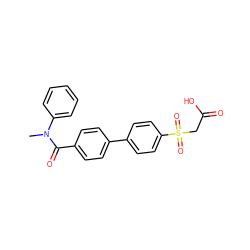 CN(C(=O)c1ccc(-c2ccc(S(=O)(=O)CC(=O)O)cc2)cc1)c1ccccc1 ZINC000003600345