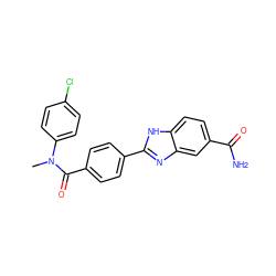 CN(C(=O)c1ccc(-c2nc3cc(C(N)=O)ccc3[nH]2)cc1)c1ccc(Cl)cc1 ZINC000167390583