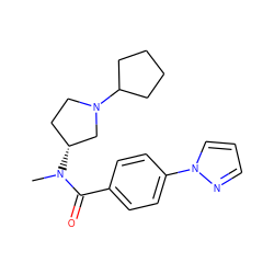 CN(C(=O)c1ccc(-n2cccn2)cc1)[C@@H]1CCN(C2CCCC2)C1 ZINC000072125973