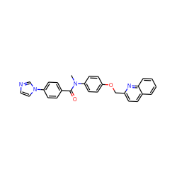 CN(C(=O)c1ccc(-n2ccnc2)cc1)c1ccc(OCc2ccc3ccccc3n2)cc1 ZINC000096914931