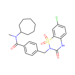 CN(C(=O)c1ccc(CN2C(=O)Nc3ccc(Cl)cc3S2(=O)=O)cc1)C1CCCCCC1 ZINC000084633539