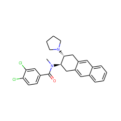 CN(C(=O)c1ccc(Cl)c(Cl)c1)[C@@H]1Cc2cc3ccccc3cc2C[C@H]1N1CCCC1 ZINC000029558739