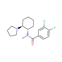 CN(C(=O)c1ccc(Cl)c(Cl)c1)[C@H]1CCCC[C@@H]1N1CCCC1 ZINC000007998902