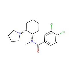 CN(C(=O)c1ccc(Cl)c(Cl)c1)[C@H]1CCCC[C@H]1N1CCCC1 ZINC000002568223