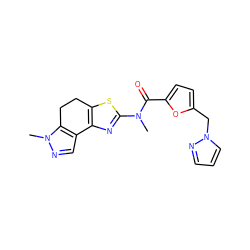 CN(C(=O)c1ccc(Cn2cccn2)o1)c1nc2c(s1)CCc1c-2cnn1C ZINC000012146143