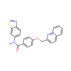 CN(C(=O)c1ccc(OCc2ccc3ccccc3n2)cc1)c1ccc2ncsc2c1 ZINC000096914926