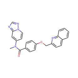 CN(C(=O)c1ccc(OCc2ccc3ccccc3n2)cc1)c1ccn2ncnc2c1 ZINC000096914921