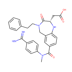 CN(C(=O)c1ccc2c(c1)CN(CCc1ccccc1)C(=O)[C@H](CC(=O)O)N2)c1ccc(C(=N)N)cc1 ZINC000013760498