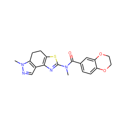 CN(C(=O)c1ccc2c(c1)OCCO2)c1nc2c(s1)CCc1c-2cnn1C ZINC000012146123