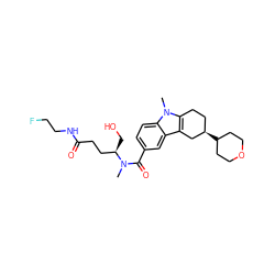 CN(C(=O)c1ccc2c(c1)c1c(n2C)CC[C@@H](C2CCOCC2)C1)[C@H](CO)CCC(=O)NCCF ZINC000084758145