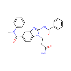 CN(C(=O)c1ccc2c(c1)nc(NC(=O)c1ccccc1)n2CCC(N)=O)c1ccccc1 ZINC000028822767