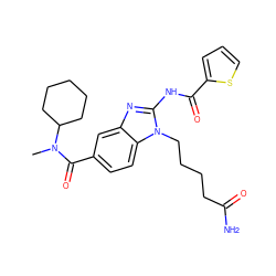 CN(C(=O)c1ccc2c(c1)nc(NC(=O)c1cccs1)n2CCCCC(N)=O)C1CCCCC1 ZINC000028822773