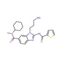 CN(C(=O)c1ccc2nc(NC(=O)c3cccs3)n(CCCN)c2c1)C1CCCCC1 ZINC000028822789