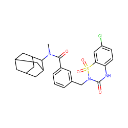 CN(C(=O)c1cccc(CN2C(=O)Nc3ccc(Cl)cc3S2(=O)=O)c1)C1C2CC3CC(C2)CC1C3 ZINC000084586780