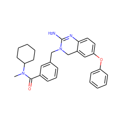 CN(C(=O)c1cccc(CN2Cc3cc(Oc4ccccc4)ccc3N=C2N)c1)C1CCCCC1 ZINC000010339580