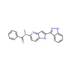 CN(C(=O)c1ccccc1)c1ccc2[nH]c(-c3n[nH]c4ccccc34)cc2n1 ZINC000299857370