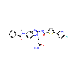 CN(C(=O)c1ccccc1)c1ccc2c(c1)nc(NC(=O)c1ccc(-c3ccc(F)nc3)s1)n2CCC(N)=O ZINC000044430595