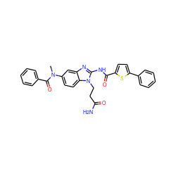 CN(C(=O)c1ccccc1)c1ccc2c(c1)nc(NC(=O)c1ccc(-c3ccccc3)s1)n2CCC(N)=O ZINC000040934133