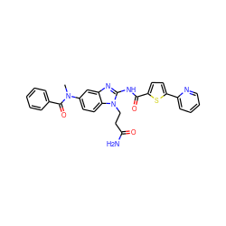 CN(C(=O)c1ccccc1)c1ccc2c(c1)nc(NC(=O)c1ccc(-c3ccccn3)s1)n2CCC(N)=O ZINC000049867295