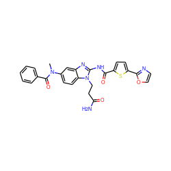 CN(C(=O)c1ccccc1)c1ccc2c(c1)nc(NC(=O)c1ccc(-c3ncco3)s1)n2CCC(N)=O ZINC000040412092