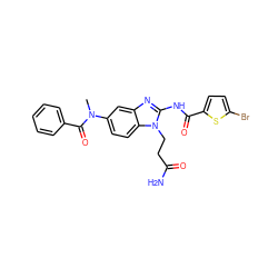 CN(C(=O)c1ccccc1)c1ccc2c(c1)nc(NC(=O)c1ccc(Br)s1)n2CCC(N)=O ZINC000049867573