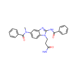 CN(C(=O)c1ccccc1)c1ccc2c(c1)nc(NC(=O)c1ccccc1)n2CCC(N)=O ZINC000040933872