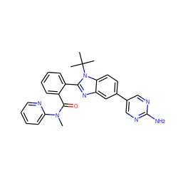 CN(C(=O)c1ccccc1-c1nc2cc(-c3cnc(N)nc3)ccc2n1C(C)(C)C)c1ccccn1 ZINC000143822657