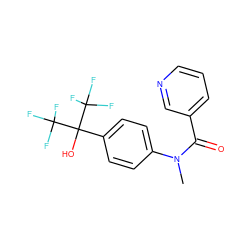 CN(C(=O)c1cccnc1)c1ccc(C(O)(C(F)(F)F)C(F)(F)F)cc1 ZINC000013682538