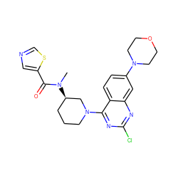 CN(C(=O)c1cncs1)[C@@H]1CCCN(c2nc(Cl)nc3cc(N4CCOCC4)ccc23)C1 ZINC000146707319