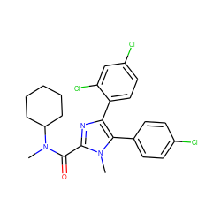 CN(C(=O)c1nc(-c2ccc(Cl)cc2Cl)c(-c2ccc(Cl)cc2)n1C)C1CCCCC1 ZINC000028330856