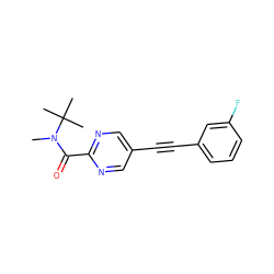 CN(C(=O)c1ncc(C#Cc2cccc(F)c2)cn1)C(C)(C)C ZINC000203539585