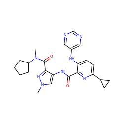 CN(C(=O)c1nn(C)cc1NC(=O)c1nc(C2CC2)ccc1Nc1cncnc1)C1CCCC1 ZINC000169701669