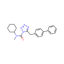 CN(C(=O)n1nnnc1Cc1ccc(-c2ccccc2)cc1)C1CCCCC1 ZINC000096258194