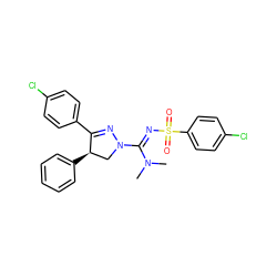 CN(C)/C(=N\S(=O)(=O)c1ccc(Cl)cc1)N1C[C@@H](c2ccccc2)C(c2ccc(Cl)cc2)=N1 ZINC000003964745