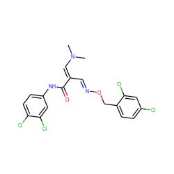 CN(C)/C=C(\C=N\OCc1ccc(Cl)cc1Cl)C(=O)Nc1ccc(Cl)c(Cl)c1 ZINC000029763301