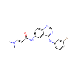 CN(C)/C=C/C(=O)Nc1ccc2ncnc(Nc3cccc(Br)c3)c2c1 ZINC000013863682