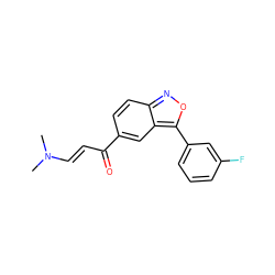 CN(C)/C=C/C(=O)c1ccc2noc(-c3cccc(F)c3)c2c1 ZINC000001406966