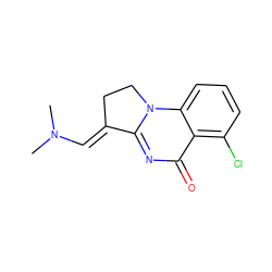 CN(C)/C=C1\CCn2c1nc(=O)c1c(Cl)cccc12 ZINC000653884640