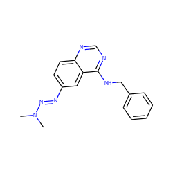 CN(C)/N=N/c1ccc2ncnc(NCc3ccccc3)c2c1 ZINC000013527544