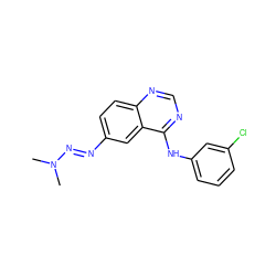 CN(C)/N=N/c1ccc2ncnc(Nc3cccc(Cl)c3)c2c1 ZINC000013527482