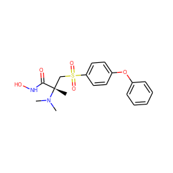 CN(C)[C@@](C)(CS(=O)(=O)c1ccc(Oc2ccccc2)cc1)C(=O)NO ZINC000026654291