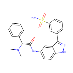 CN(C)[C@@H](C(=O)Nc1ccc2[nH]nc(-c3cccc(S(N)(=O)=O)c3)c2c1)c1ccccc1 ZINC000139607553