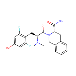 CN(C)[C@@H](Cc1c(F)cc(O)cc1F)C(=O)N1Cc2ccccc2C[C@H]1C(N)=O ZINC000058575135