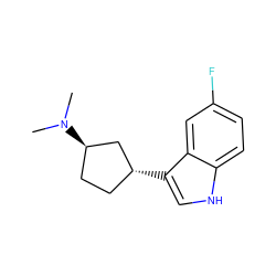 CN(C)[C@@H]1CC[C@@H](c2c[nH]c3ccc(F)cc23)C1 ZINC000038418470