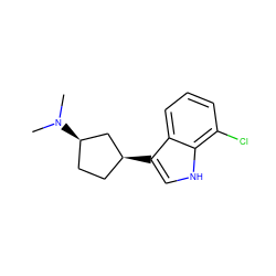 CN(C)[C@@H]1CC[C@H](c2c[nH]c3c(Cl)cccc23)C1 ZINC000064448960