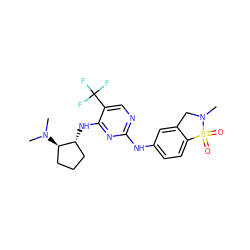 CN(C)[C@@H]1CCC[C@H]1Nc1nc(Nc2ccc3c(c2)CN(C)S3(=O)=O)ncc1C(F)(F)F ZINC000045496857