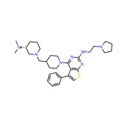 CN(C)[C@@H]1CCCN(CC2CCN(c3nc(NCCN4CCCC4)nc4scc(-c5ccccc5)c34)CC2)C1 ZINC000146442215