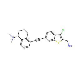 CN(C)[C@@H]1CCCc2c(C#Cc3ccc4c(Cl)c(CN)sc4c3)cccc21 ZINC000072107649