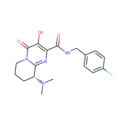 CN(C)[C@@H]1CCCn2c1nc(C(=O)NCc1ccc(F)cc1)c(O)c2=O ZINC000014979431