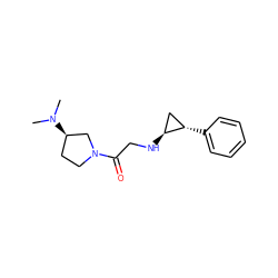 CN(C)[C@@H]1CCN(C(=O)CN[C@H]2C[C@@H]2c2ccccc2)C1 ZINC000096172278